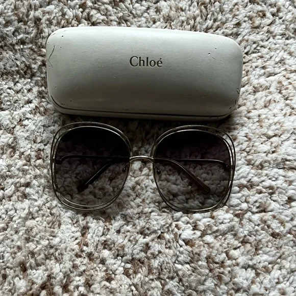 Chloe Sunglasses and Case Amazon.com: Chloé Round-Frame Metal Sunglasses : Clothing  main image 4
